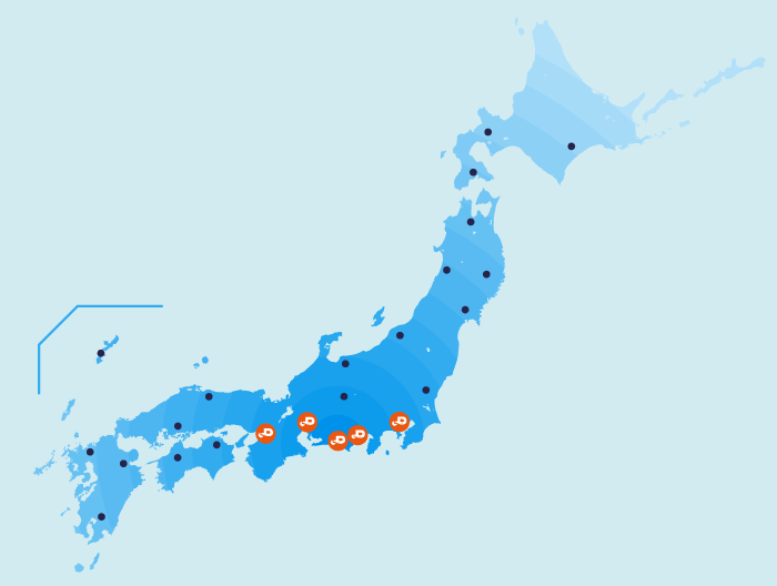 全国にある営業拠点のサイン設置